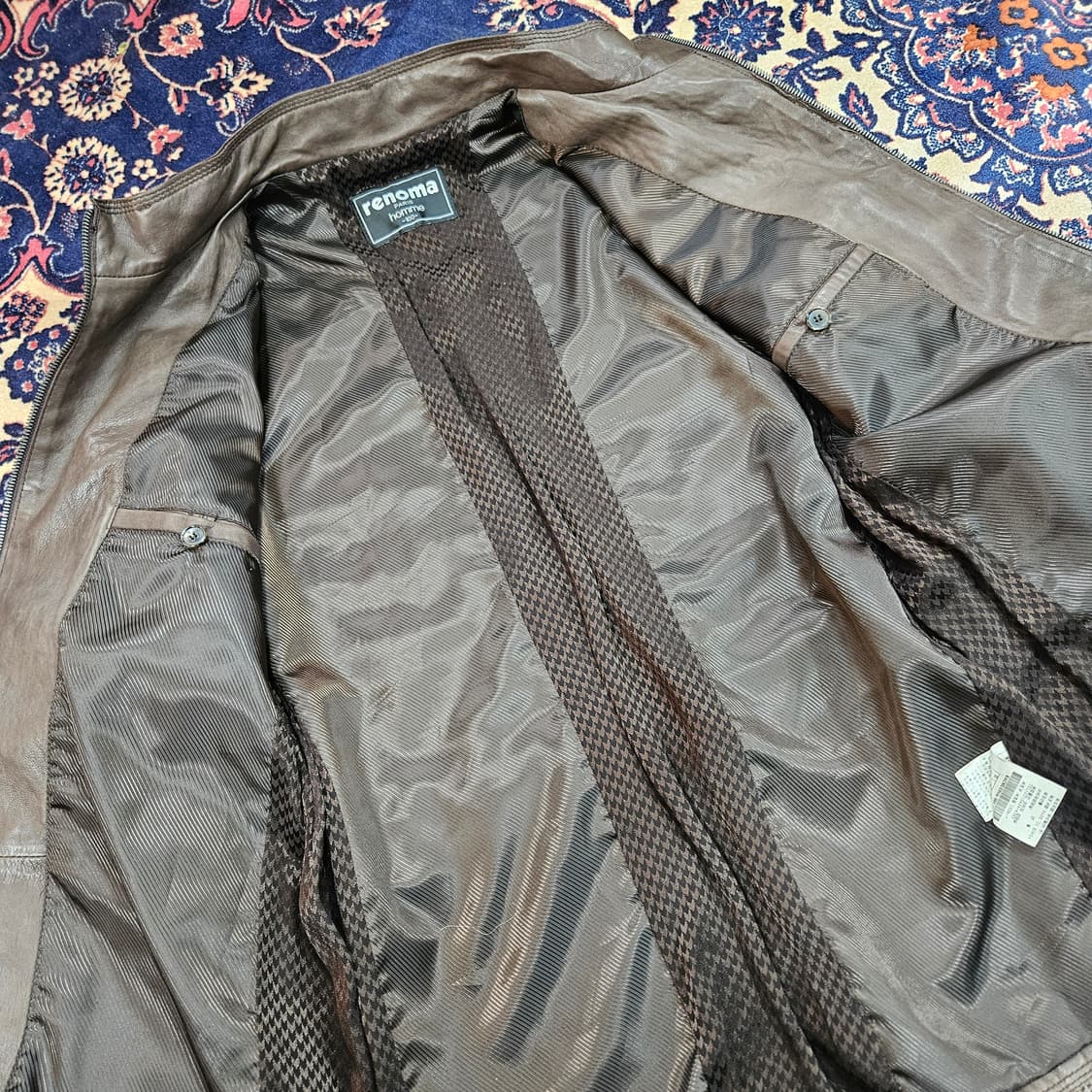 레노마(renoma) 브라운 램스킨 벨티드 가죽자켓 L size 상품이미지7