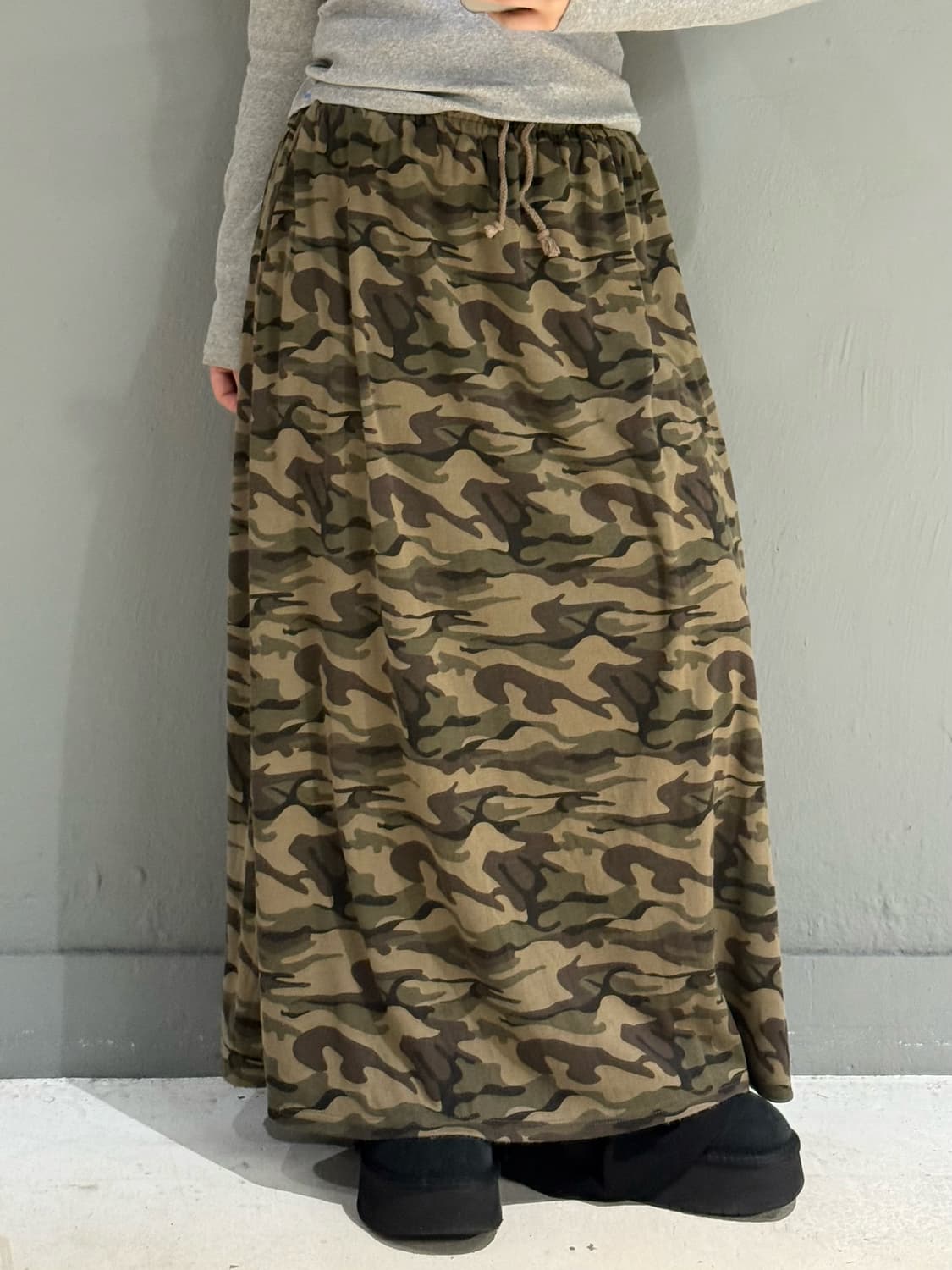 y2k camo pattern long skirt 상품이미지1