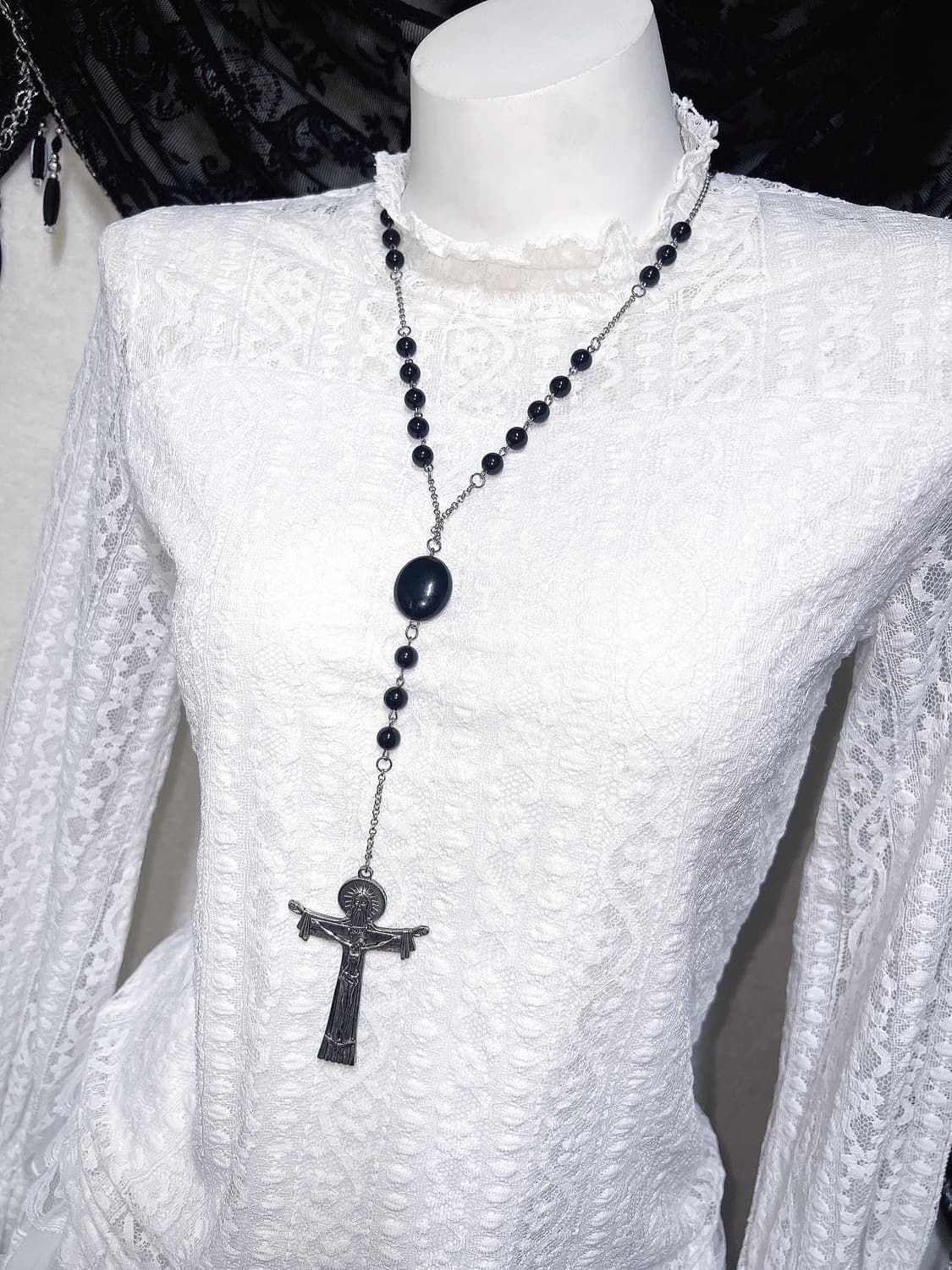 로맨틱고딕 엔젤릭 프릴레이스 시스루 블라우스 로걀탑 고스로리 페어리 핀터 상품이미지6