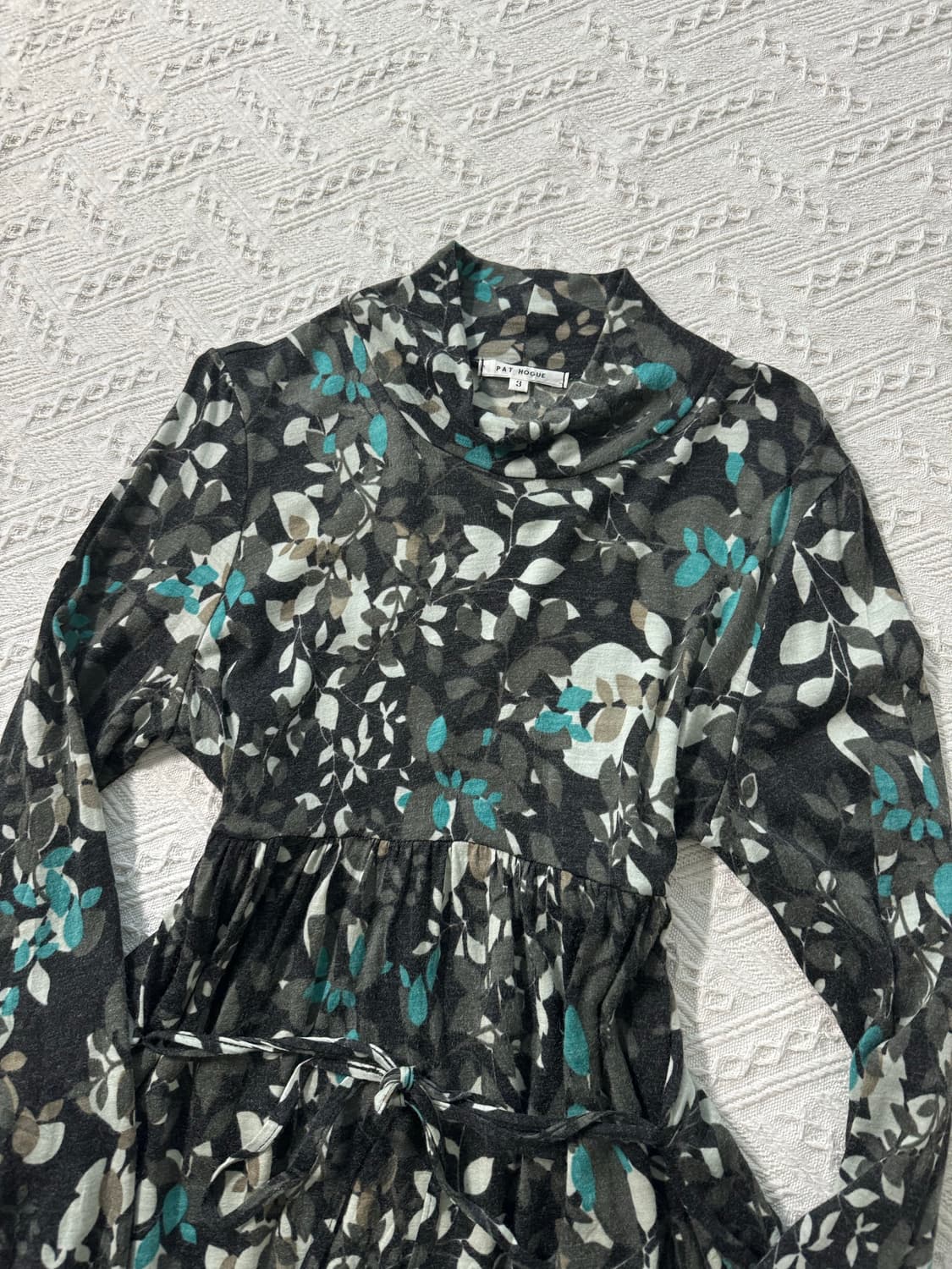 울 블렌디드 타이 디테일 미니 원피스 상품이미지7