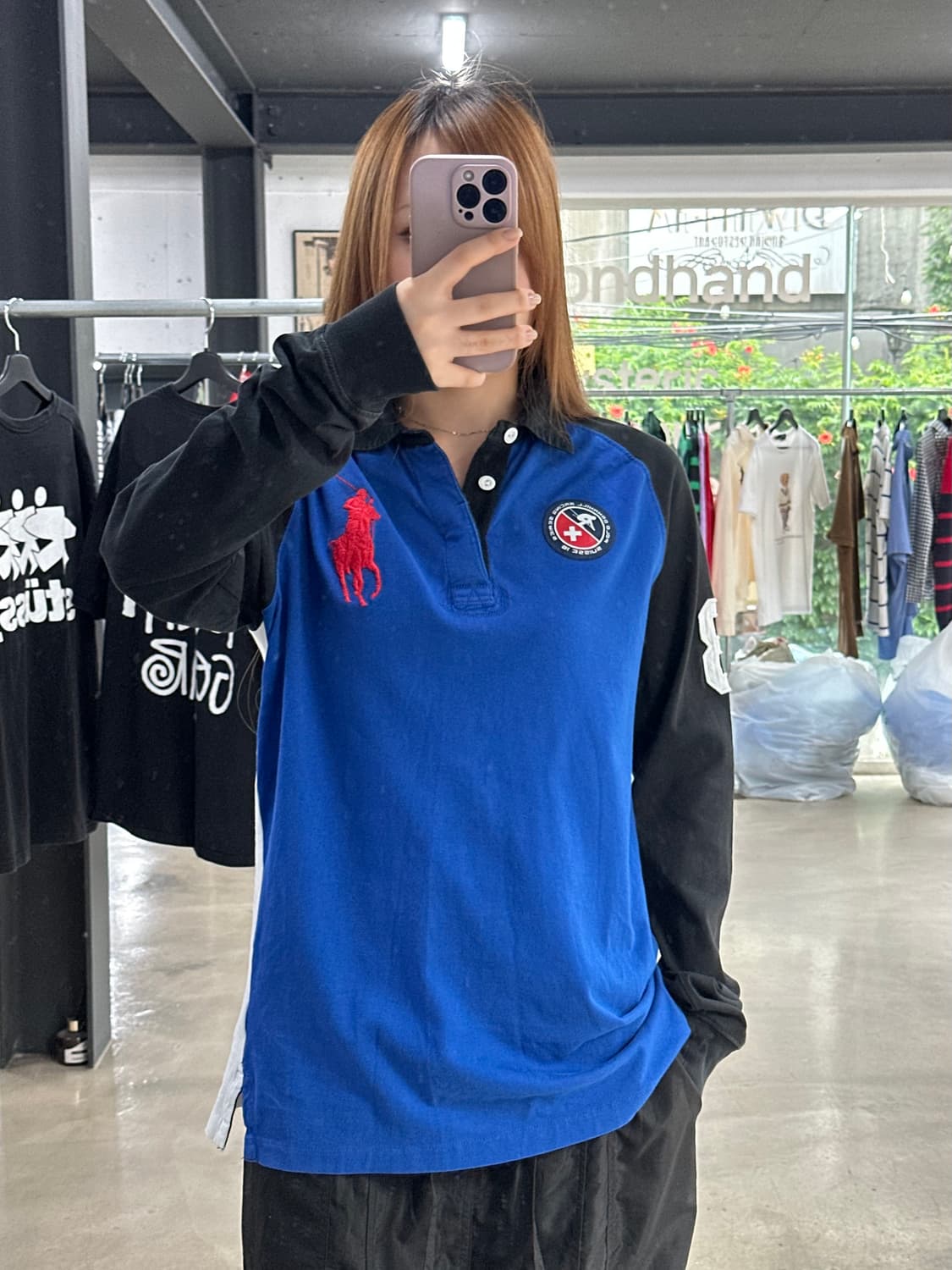 폴로랄프로렌 빅포니 넘버링 레이싱 Pk 긴팔티 상품이미지1