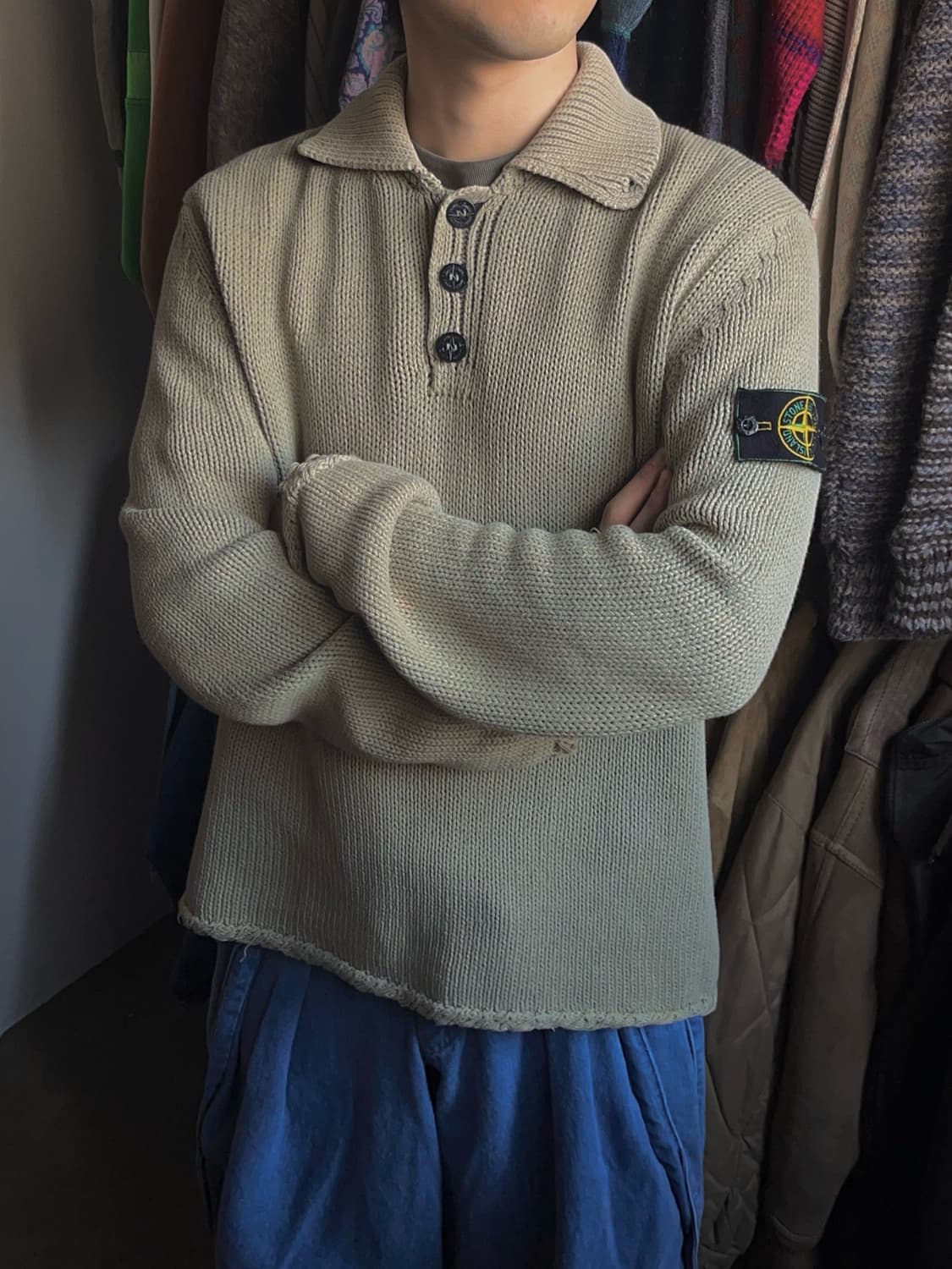 98SS 스톤아일랜드 버튼 업 니트 아카이브 상품이미지1