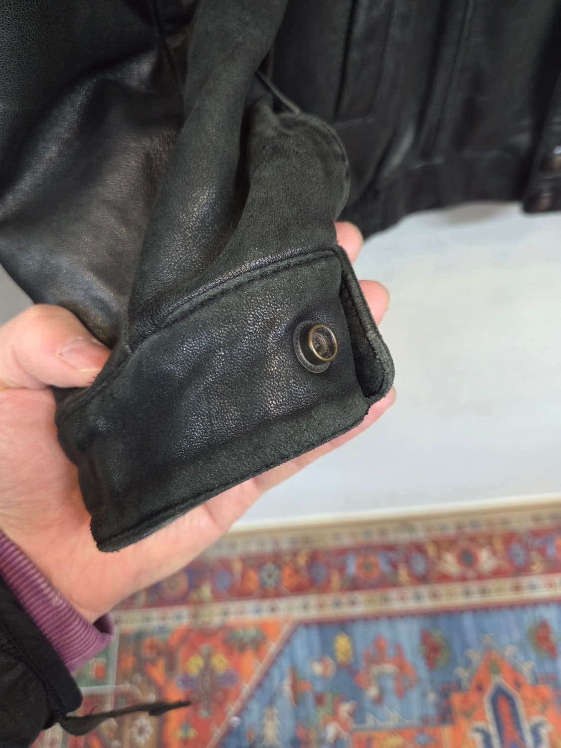 입생로랑 빈티지 올드스쿨 양가죽 봄버자켓 L 상품이미지10