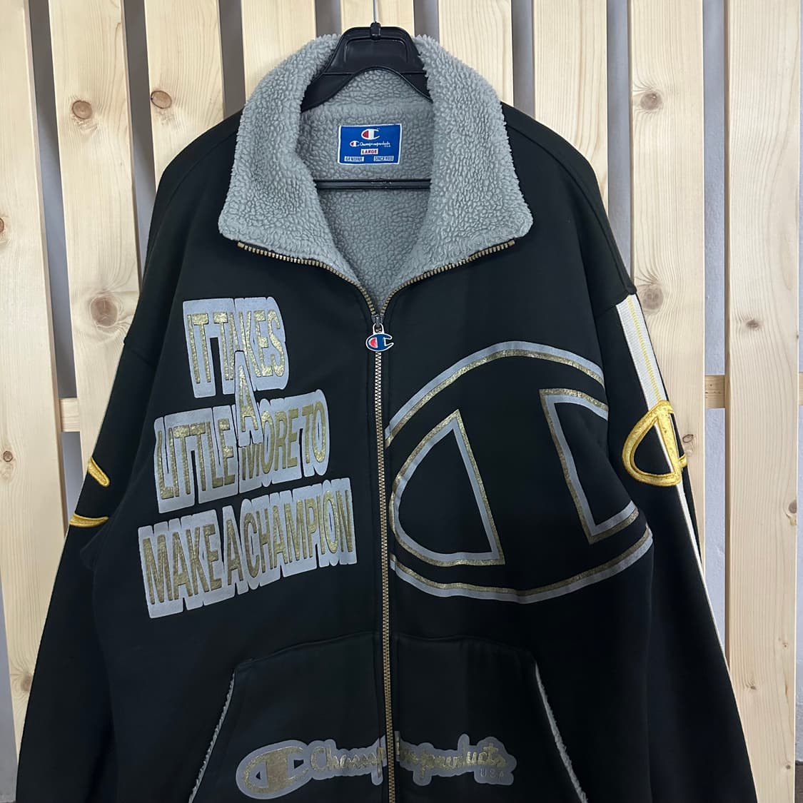 (XL) 챔피온 빅로고 올드스쿨 양털 집업 상품이미지4