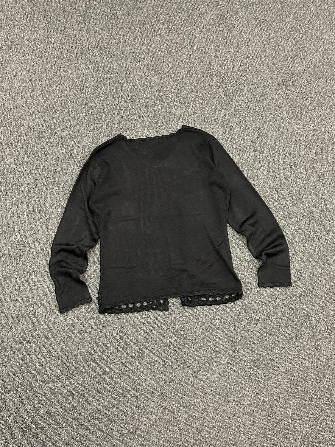 OS)Japanese vintage 여성 레이스 블랙 가디건 상품이미지6