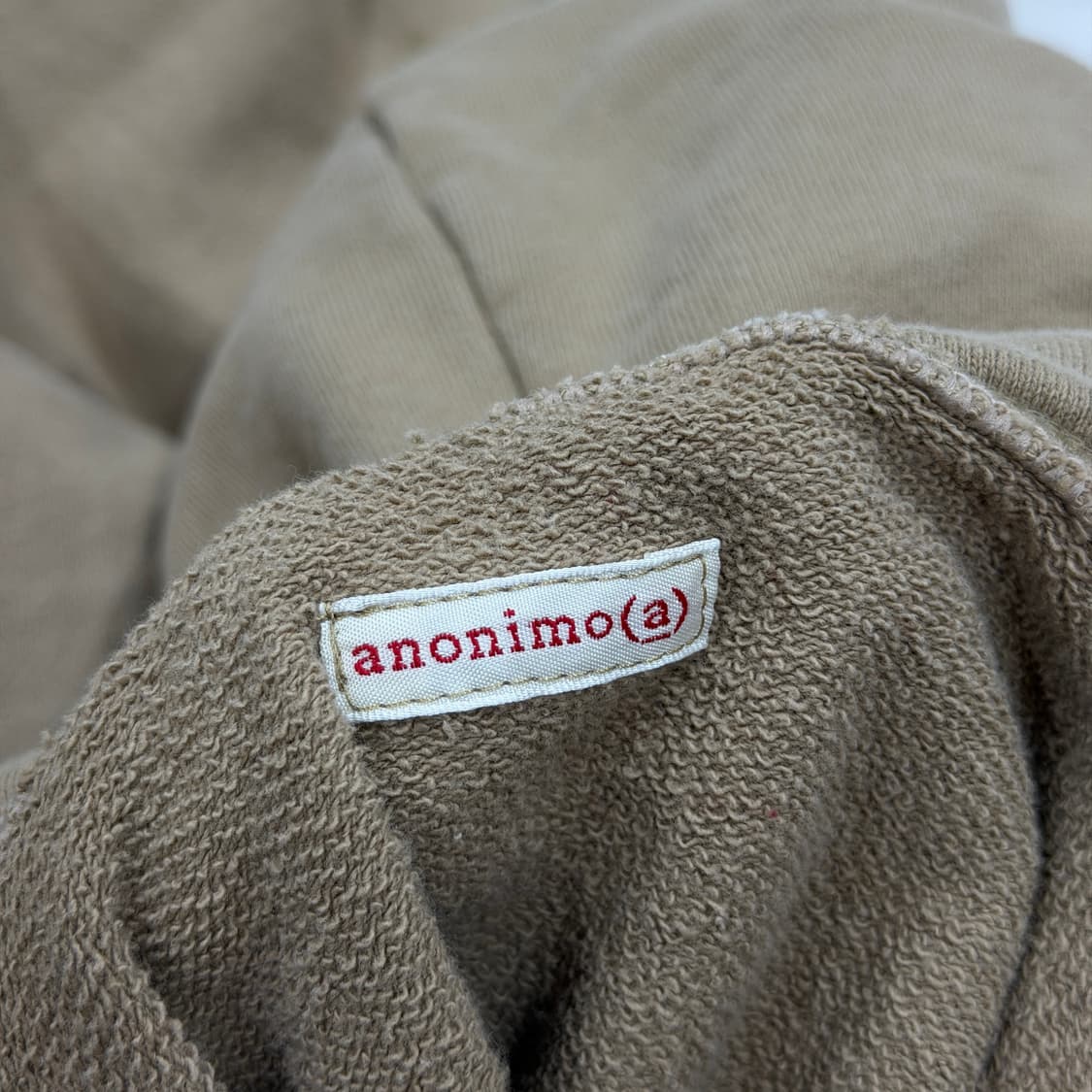 아노니모아노니마 패치워크 스웻 후드티 베이지 2 상품이미지5