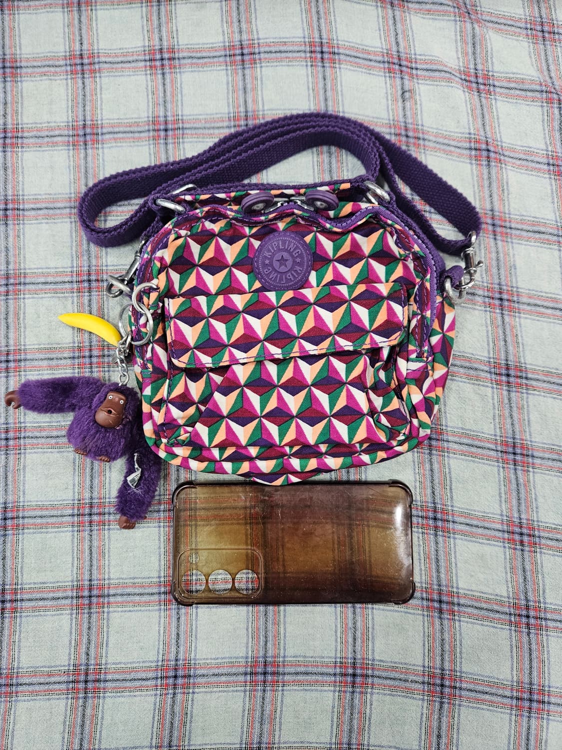 키플링 멀티컬러 기하학패턴 미니 크로스백 상품이미지2