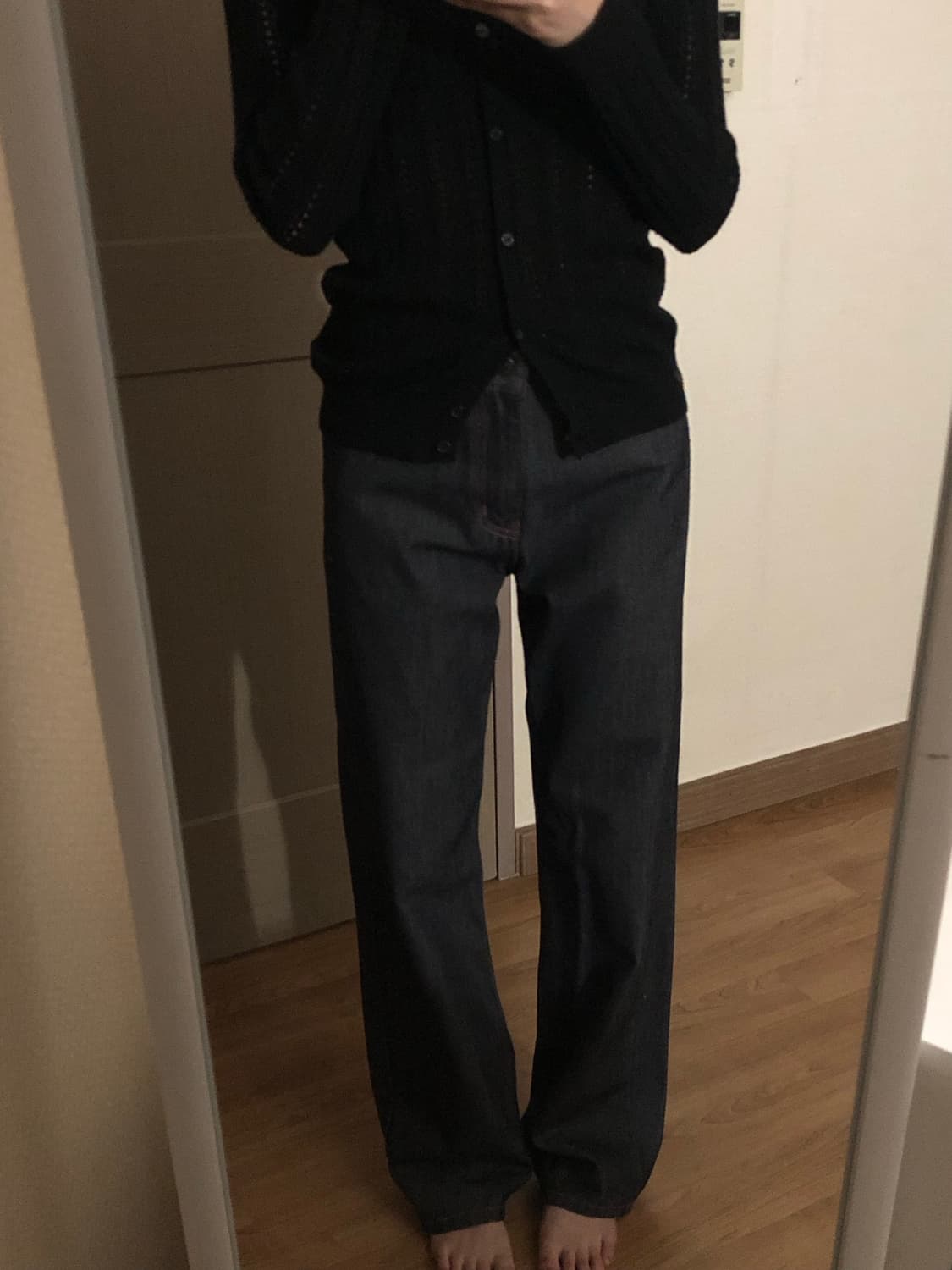 쓰리타임즈 핑크 스티치 로우 데님팬츠 상품이미지3