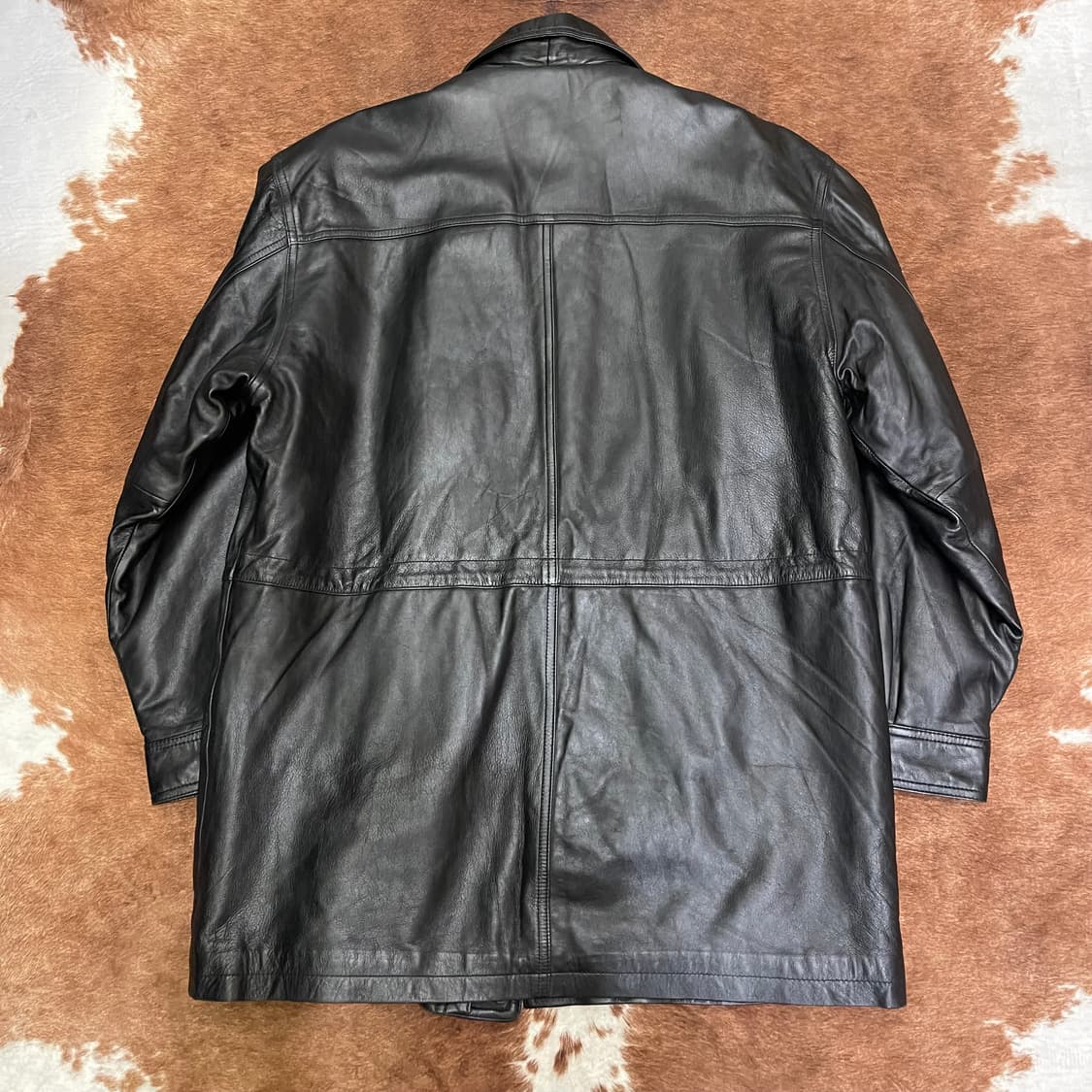 90's Viridian leather car coat 상품이미지9