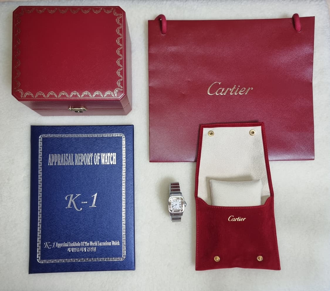 까르띠에 산토스 갈베 18K 콤비 쿼츠 스몰 여성시계 2010년 상품이미지9