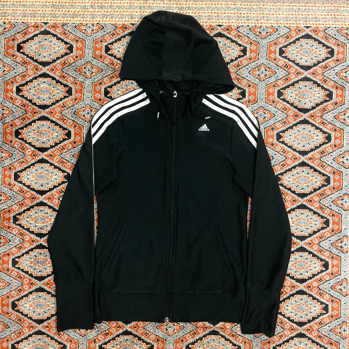 아디다스 삼각로고 블랙 후드집업 져지 자켓 여성 85 상품이미지1