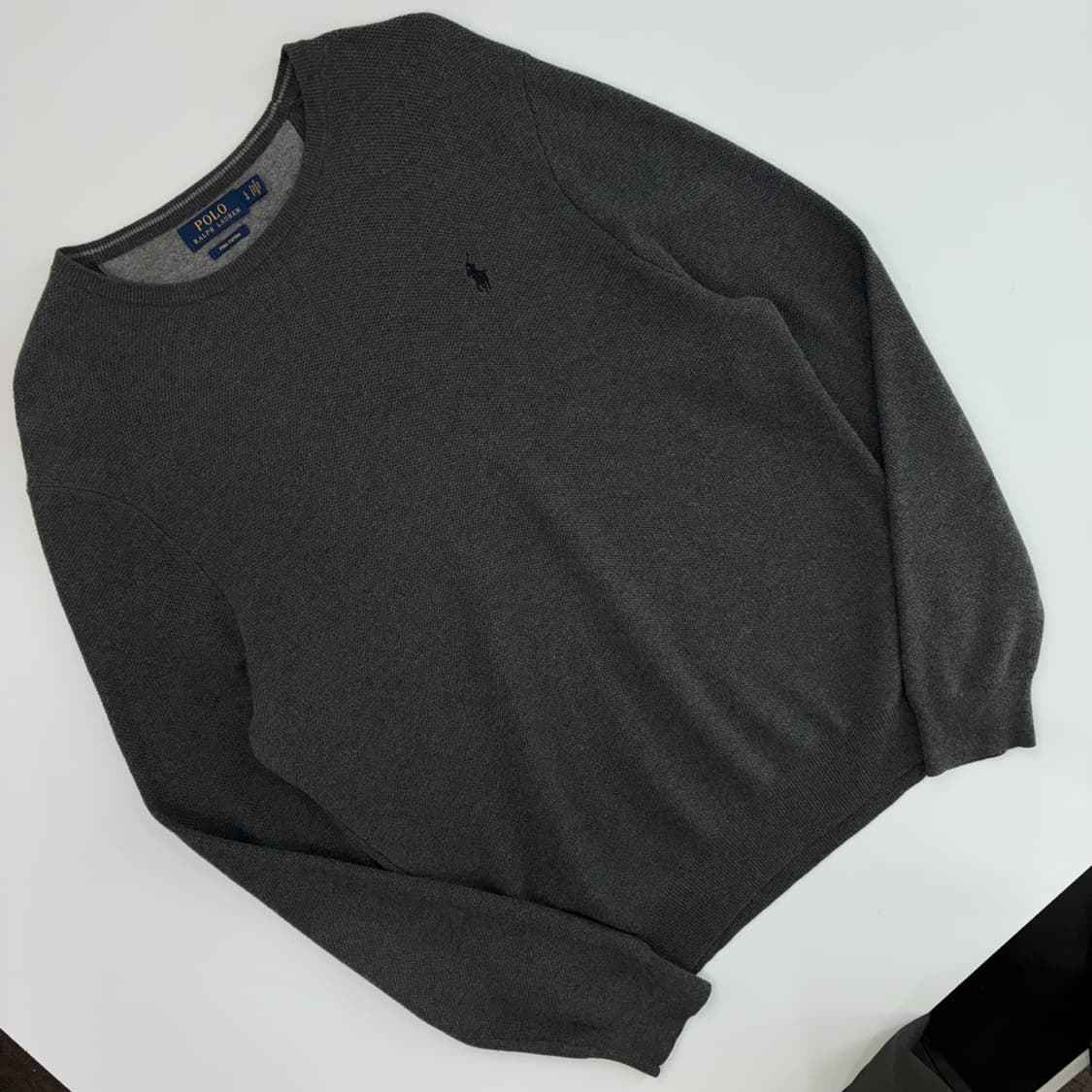Polo 폴로 랄프로렌 다크그레이 코튼 라운드 니트 상품이미지2