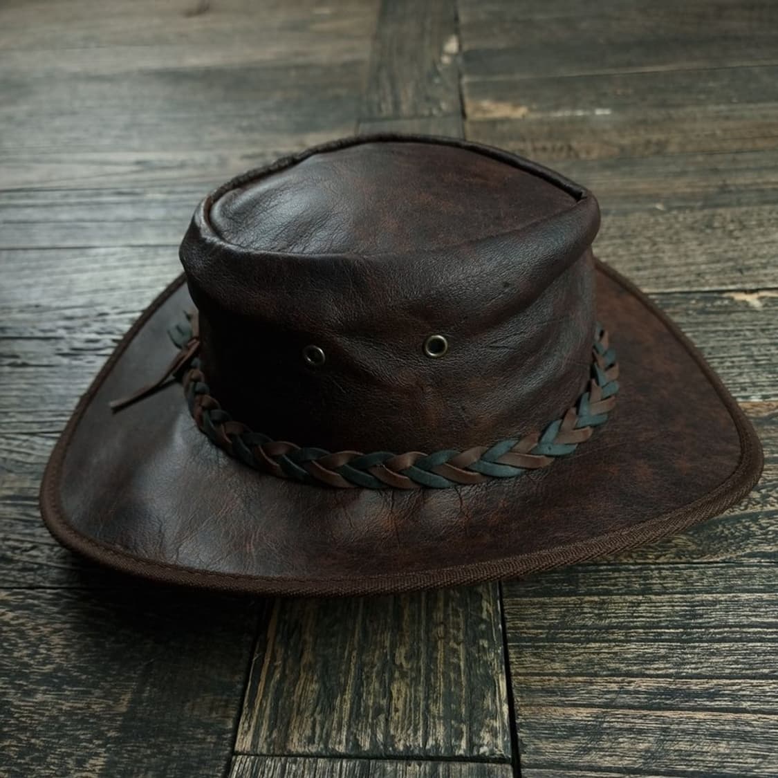 [바마 햇츠 오스트레일리아] 캥거루 레더 페도라 브라운 M19712 상품이미지5