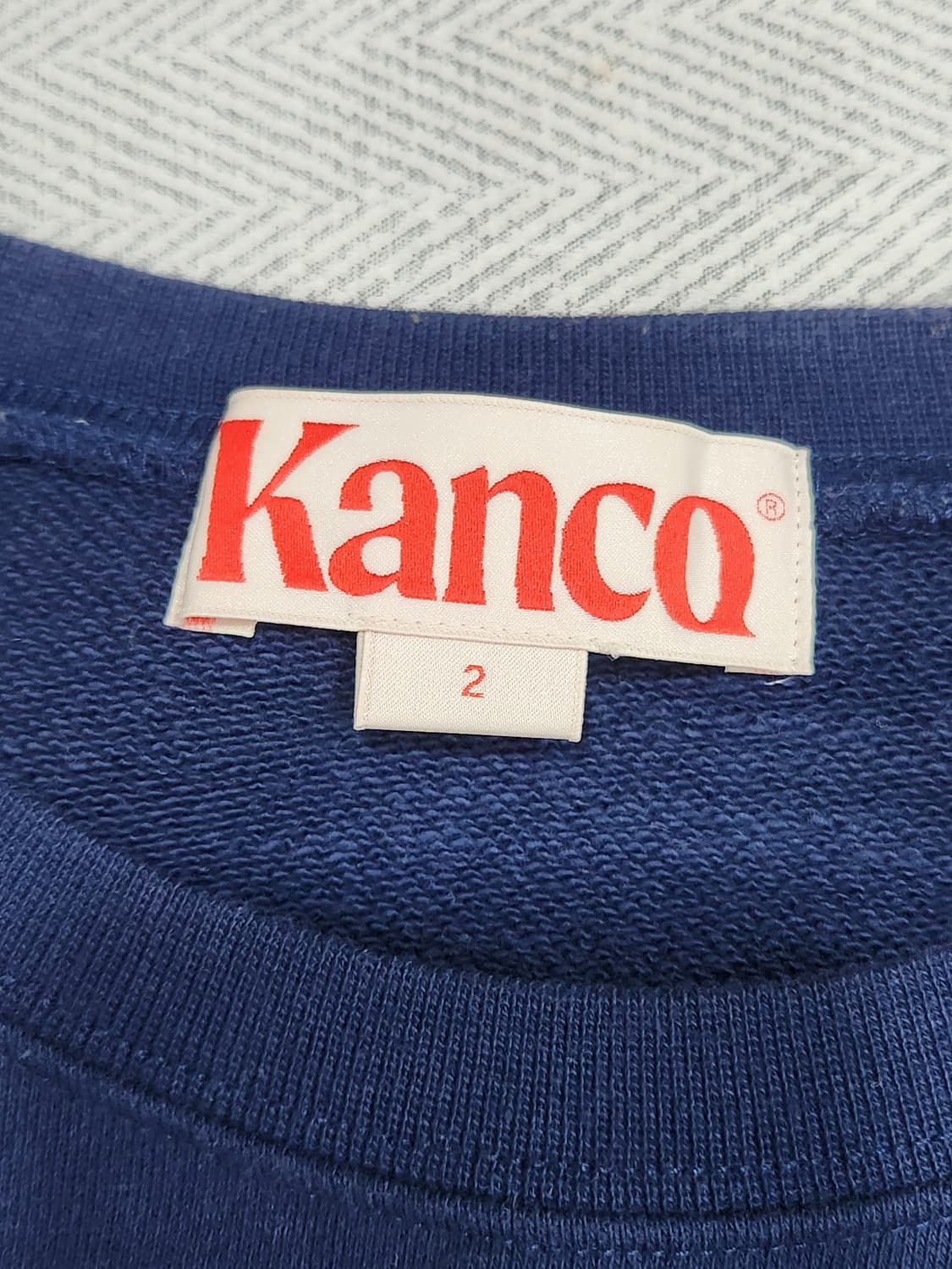[105] 칸코 Kanco 앵무새 자수 네이비 맨투맨 남성 2사이즈 상품이미지4