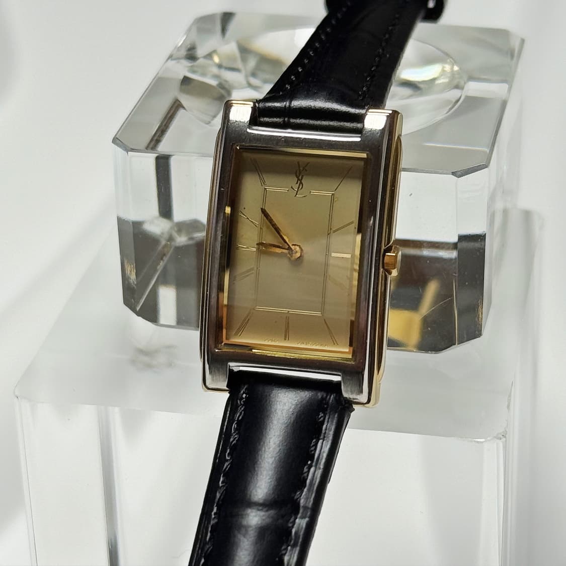 80's90's 빈티지 YSL 입생로랑 골드 렉탱글 드레스 워치 상품이미지1