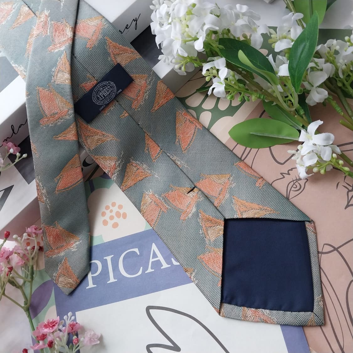 제이프레스 세일링 보트 패턴 컬러 넥타이 9.5cm A+등급 K2248
 상품이미지5