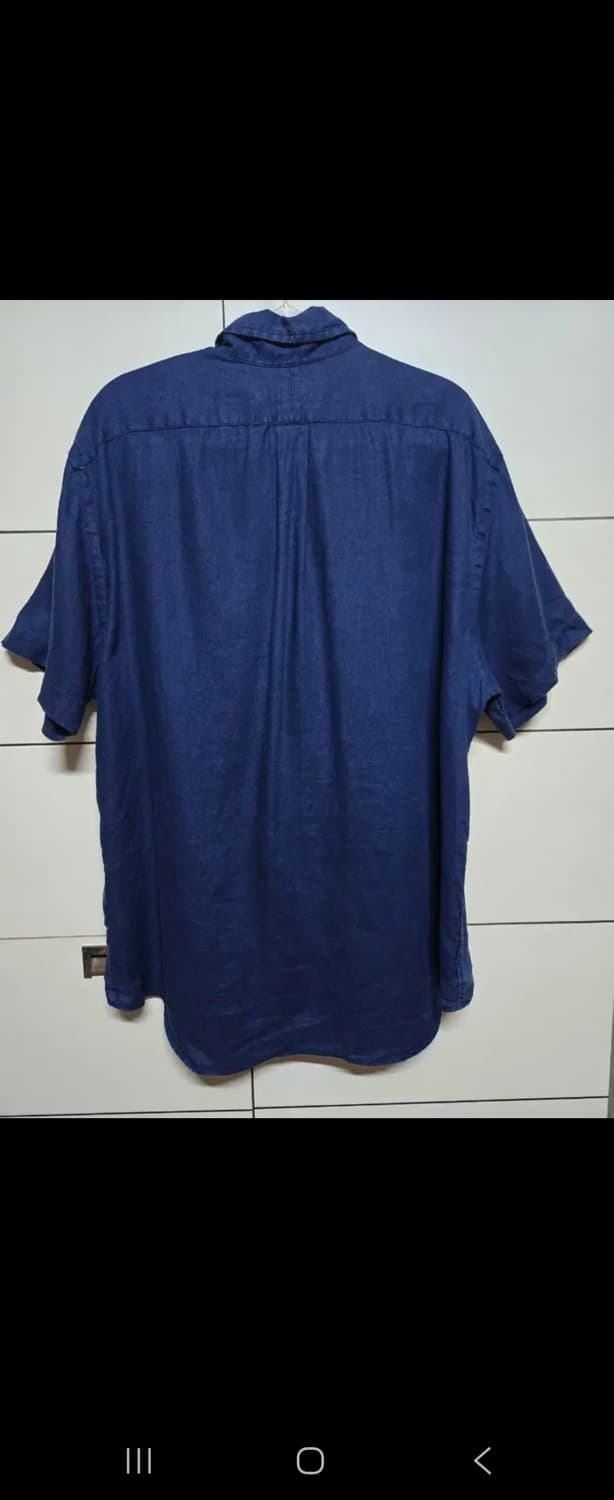 폴로 랄프로렌 신형 남성 네이비 린넨 반팔 셔츠 상품이미지4