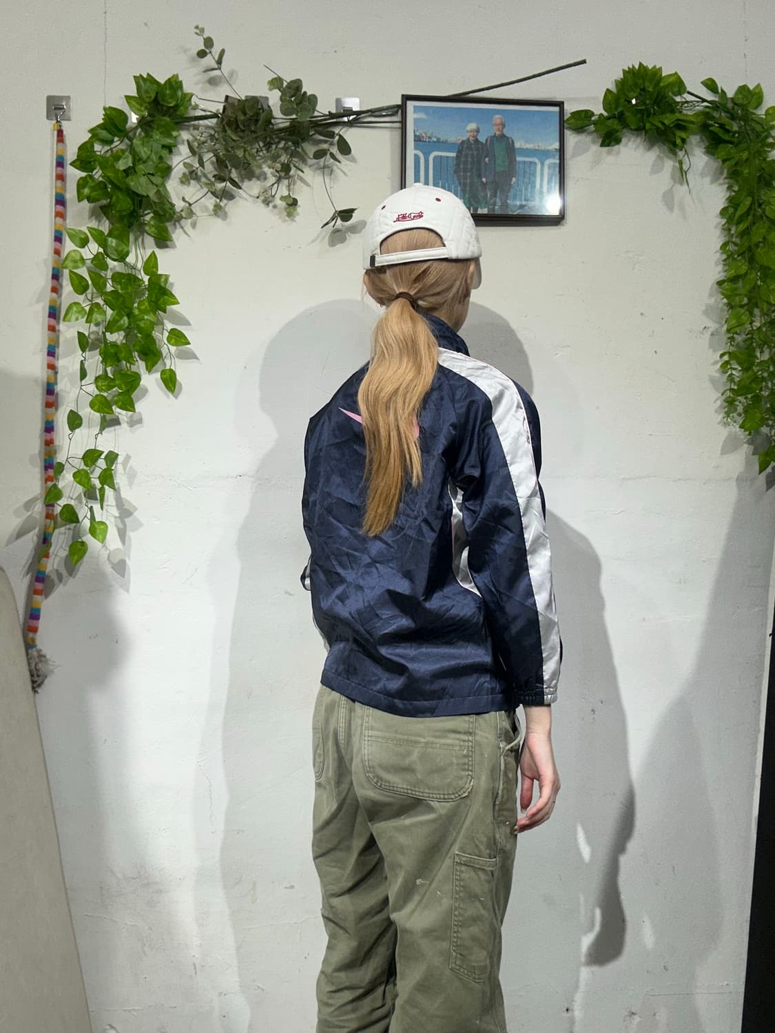 나이키 네이비 핑크 빅 로고 바람막이 자켓 XS 상품이미지3
