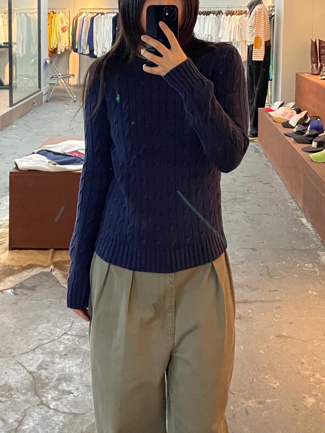 폴로 랄프로렌 네이비 케이블 니트 H500 상품이미지1