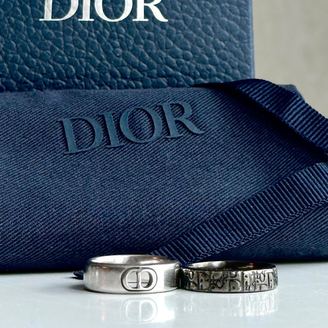 [정품] 24FW 디올 반지 남성용 Dior Oblique 반지 세트 상품이미지3