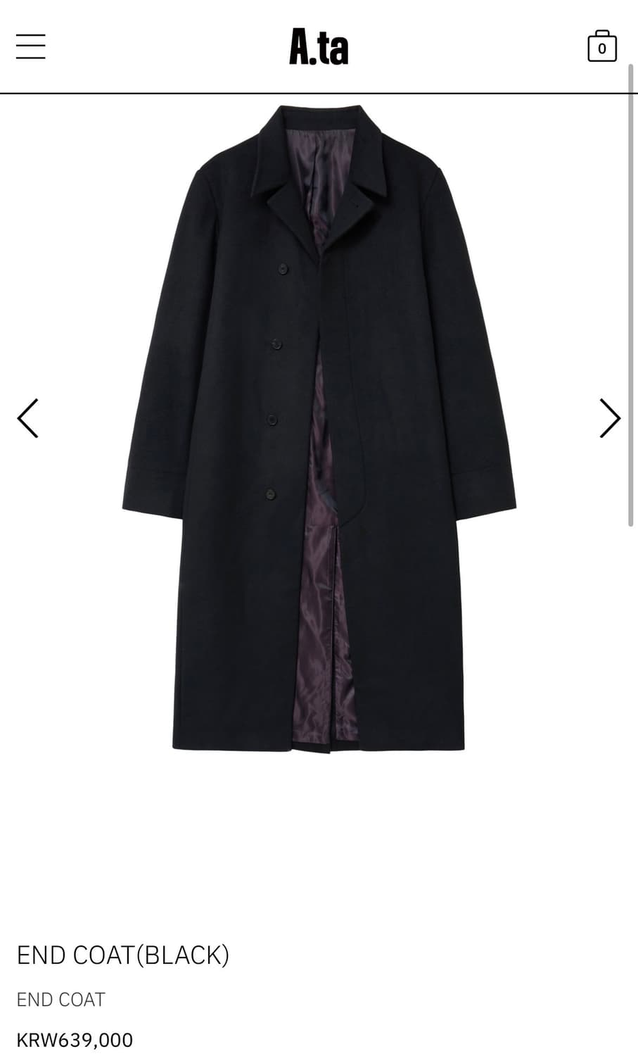 A.ta END Coat S 상품이미지1