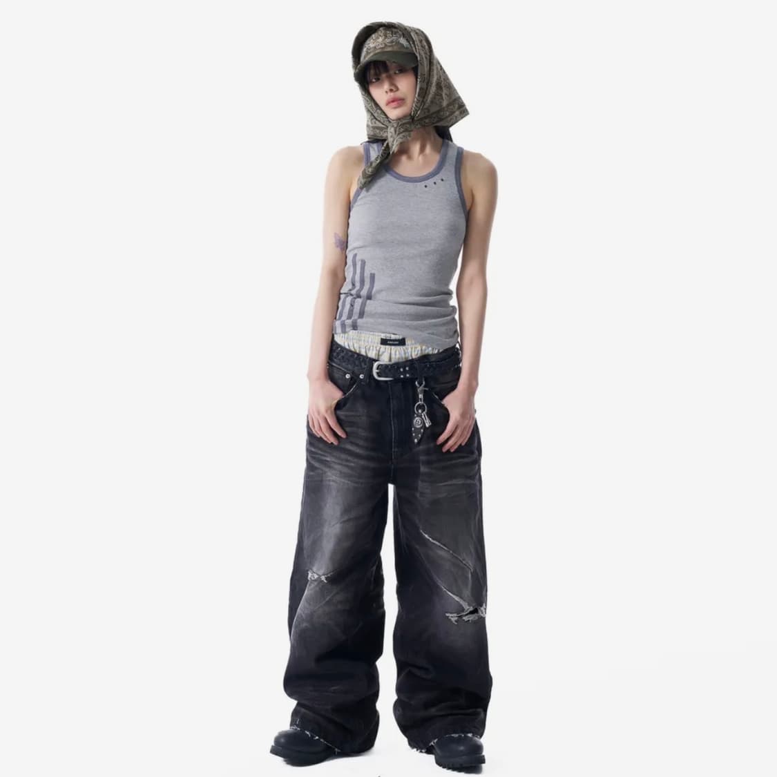 아캄 VTG Embo washed 데님 팬츠 상품이미지3
