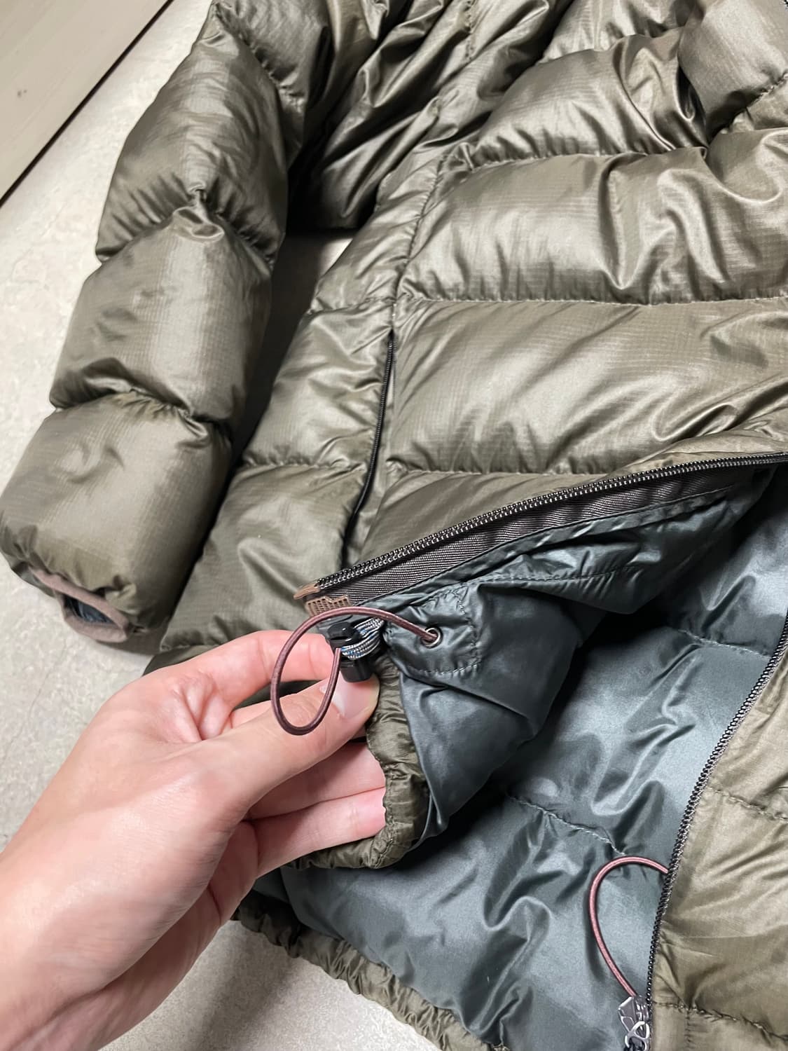 빈티지 몽벨 라이트 알파인 구스 다운 패딩 자켓 카키 브라운 상품이미지6