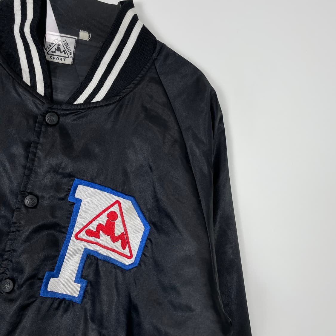 90s pts 로고 바시티 블루종 자켓 상품이미지4
