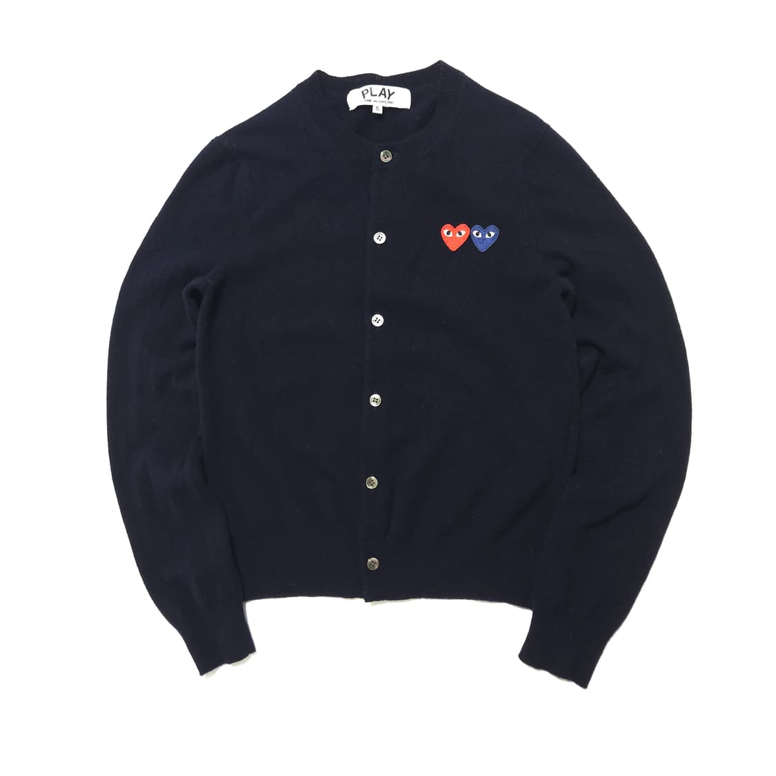 꼼데가르송 우먼 더블 와펜 가디건 네이비 상품이미지1