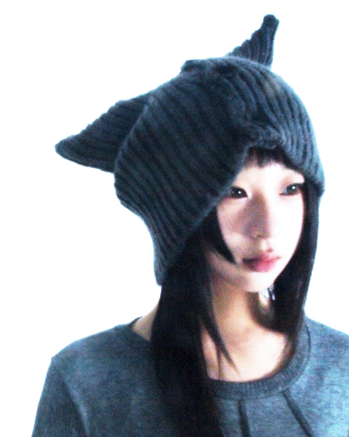Custom🐾)Devil Cat-Ear grey knit binnie 상품이미지1