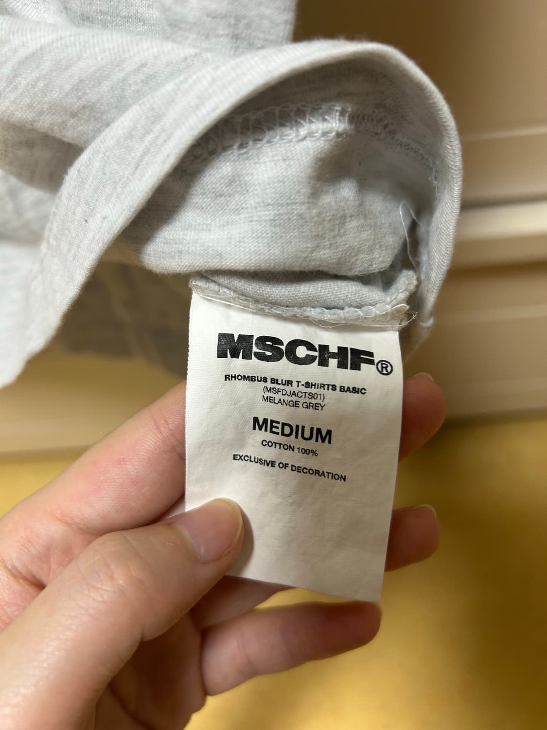 미스치프 롬버스 블러 티셔츠 베이직 멜란지 그레이 M 상품이미지4