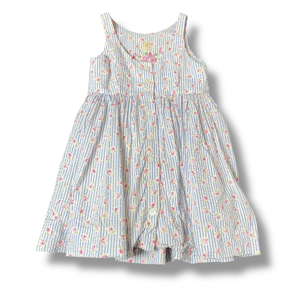 폴로랄프로렌 키즈 플라워패턴 스카이블루 스트라이프 롱 원피스 3T 상품이미지2