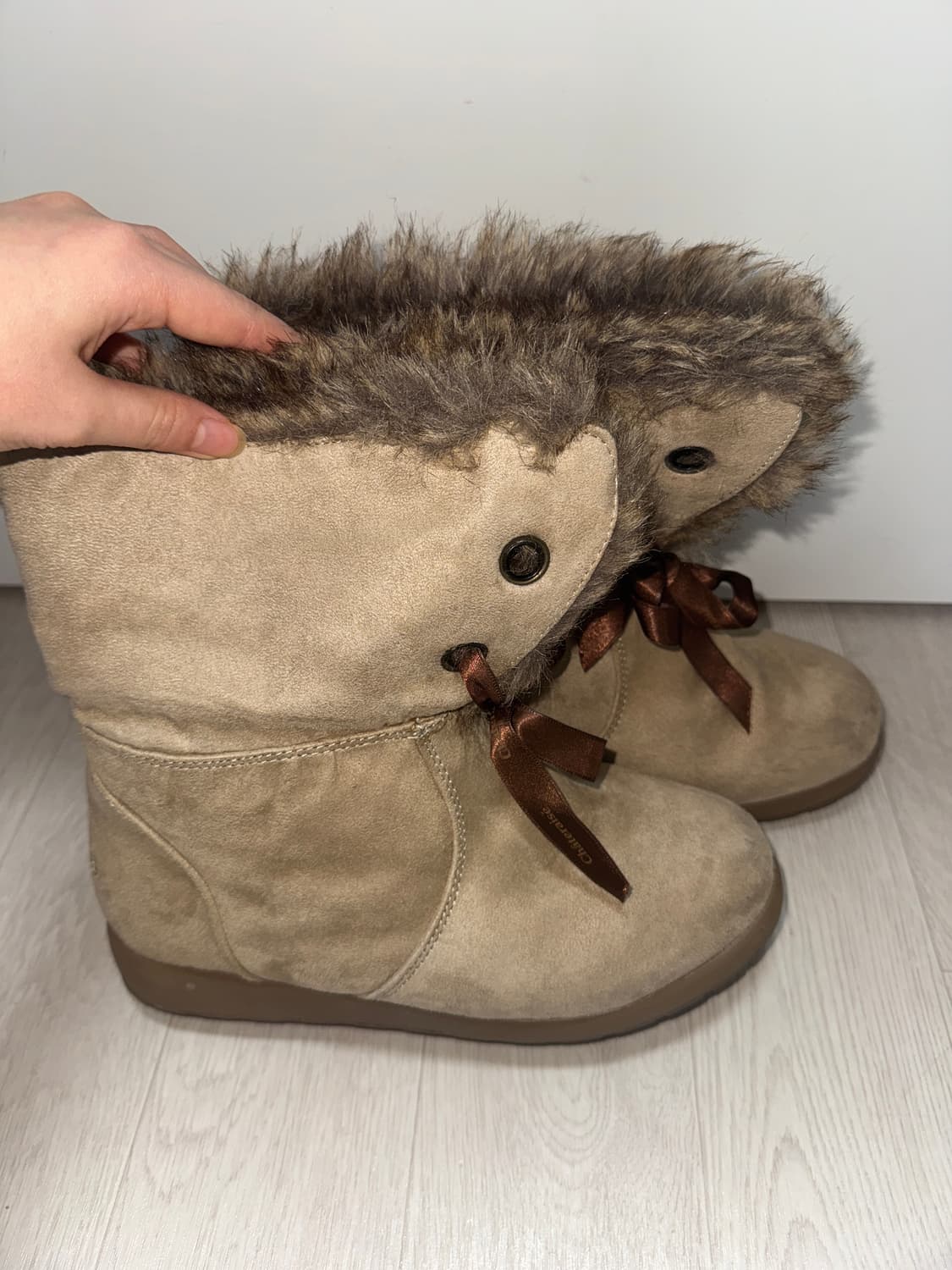 반스 히메갸루 라떼갸루 통굽 리본 털부츠 퍼부츠 상품이미지2