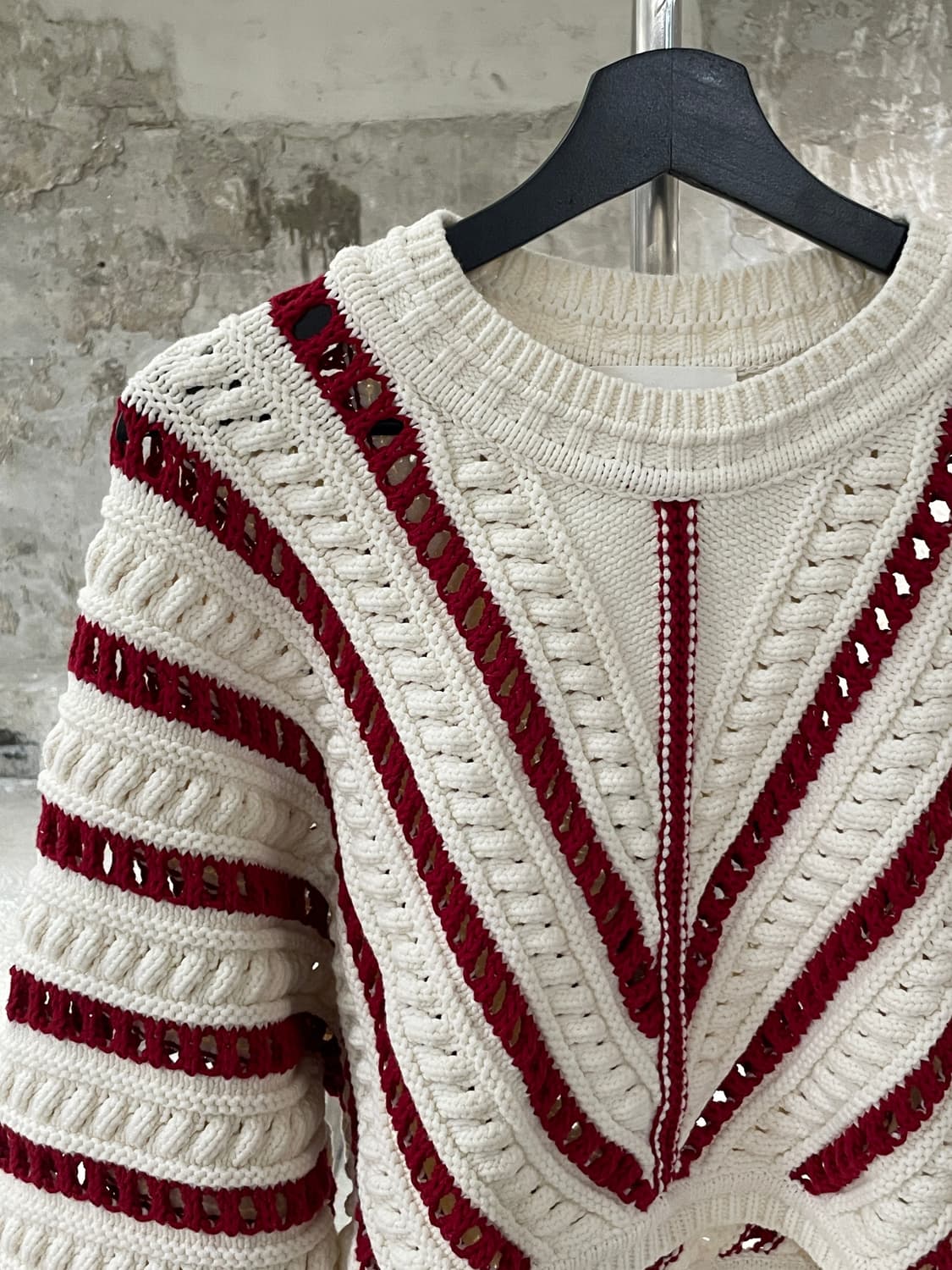 바쉬 아이보리 가디 오픈워크 크롭 풀오버 니트 상품이미지2