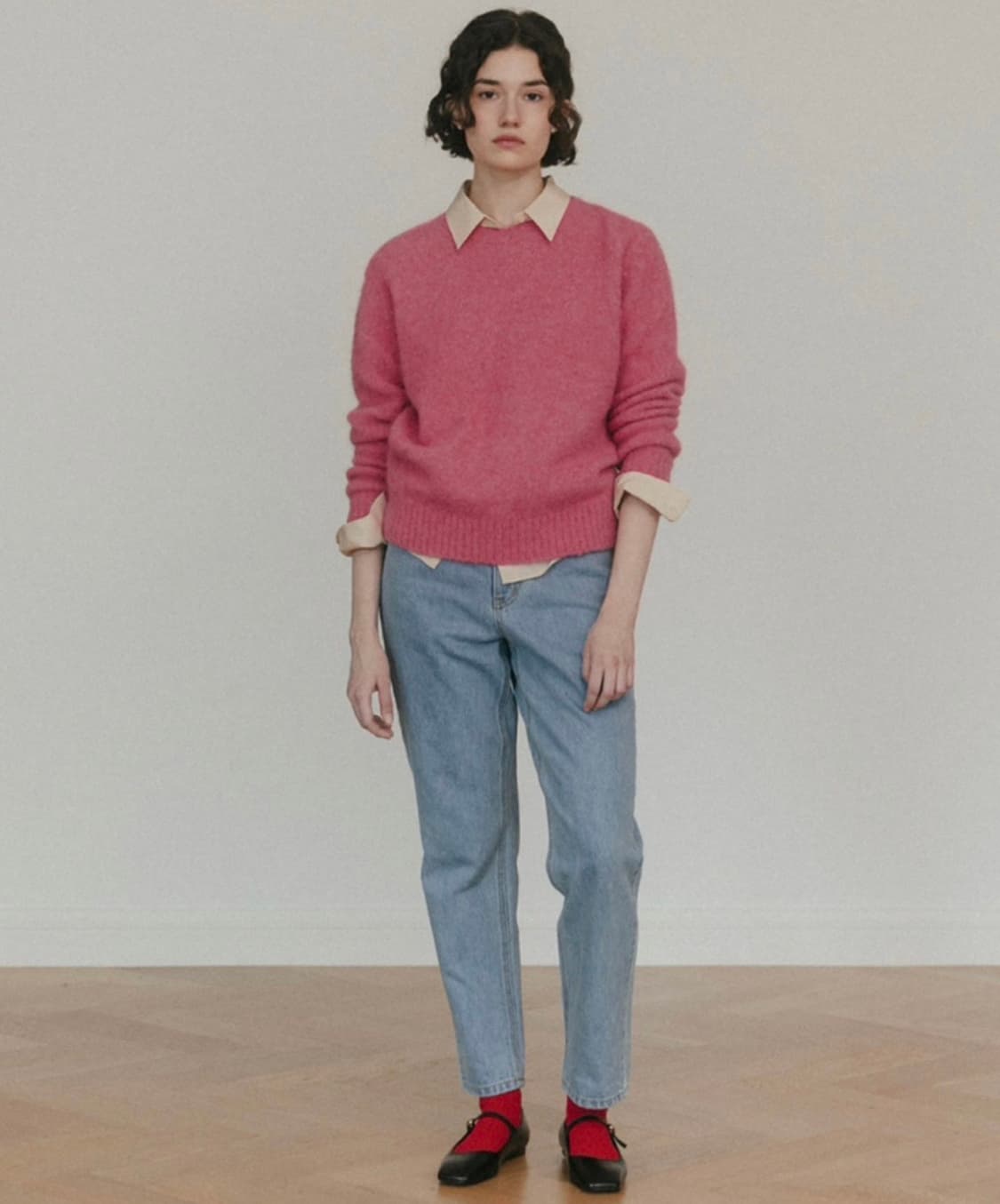 시엔느 모마 울스웨터 핑크 팝니다. 상품이미지2