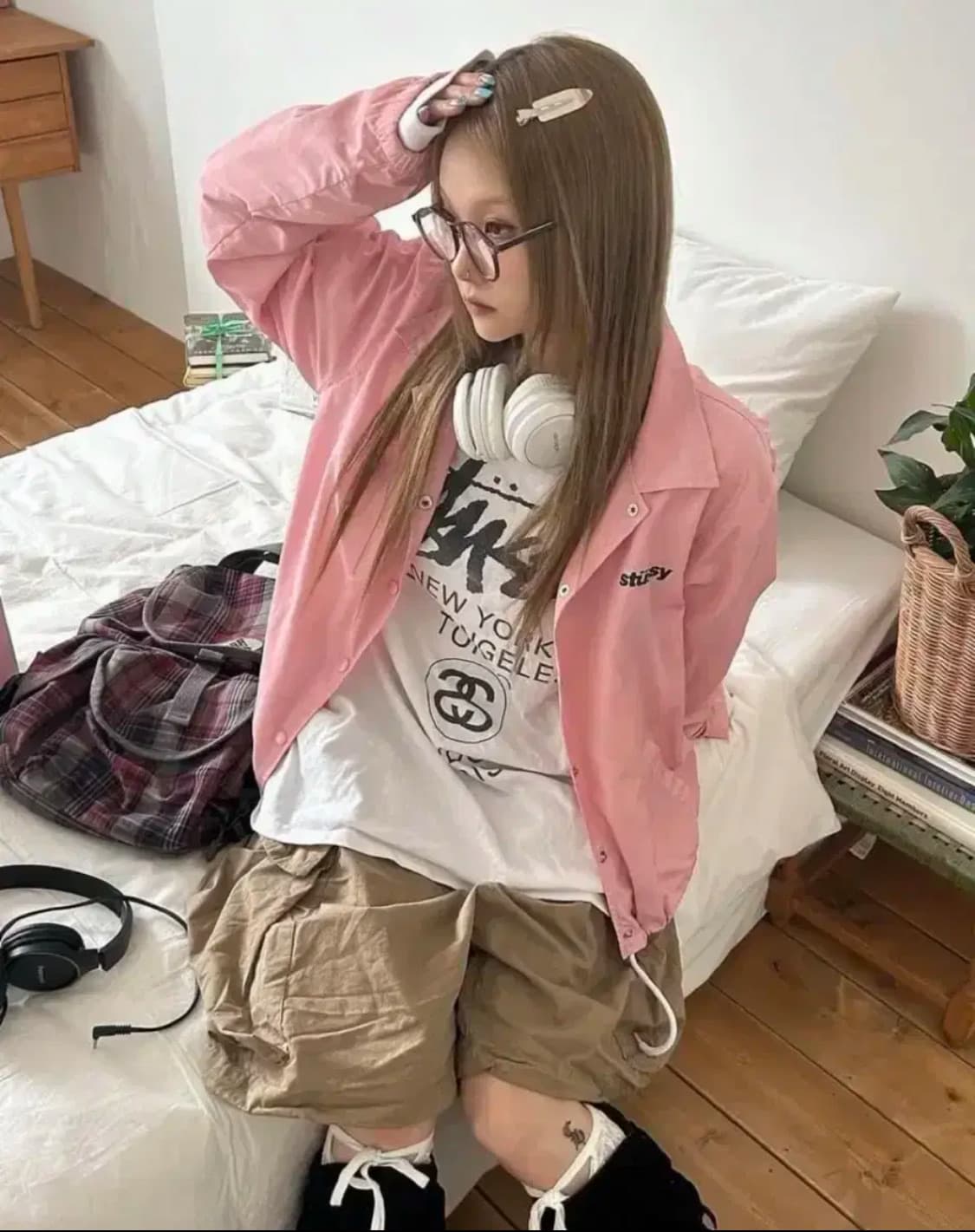 스투시 핑크 코치 자켓 바람막이 s 상품이미지2