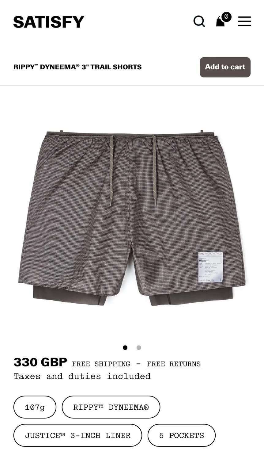 (L) satisfy dyneema rippy short 상품이미지1