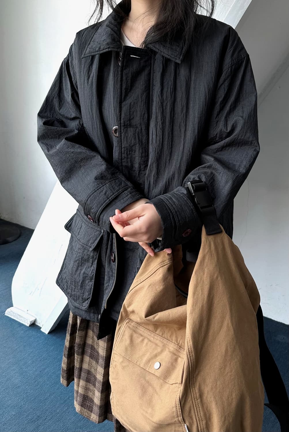  Padded design single collar easy coat 상품이미지8