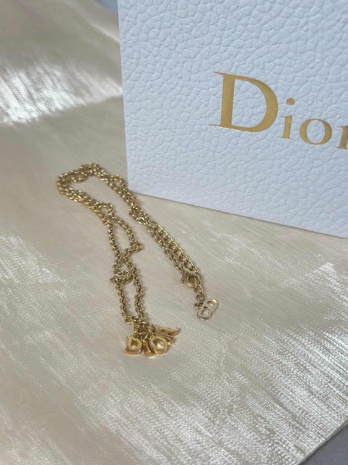 디올 CD 로고 금장 체인 목걸이 레터스 상품이미지6