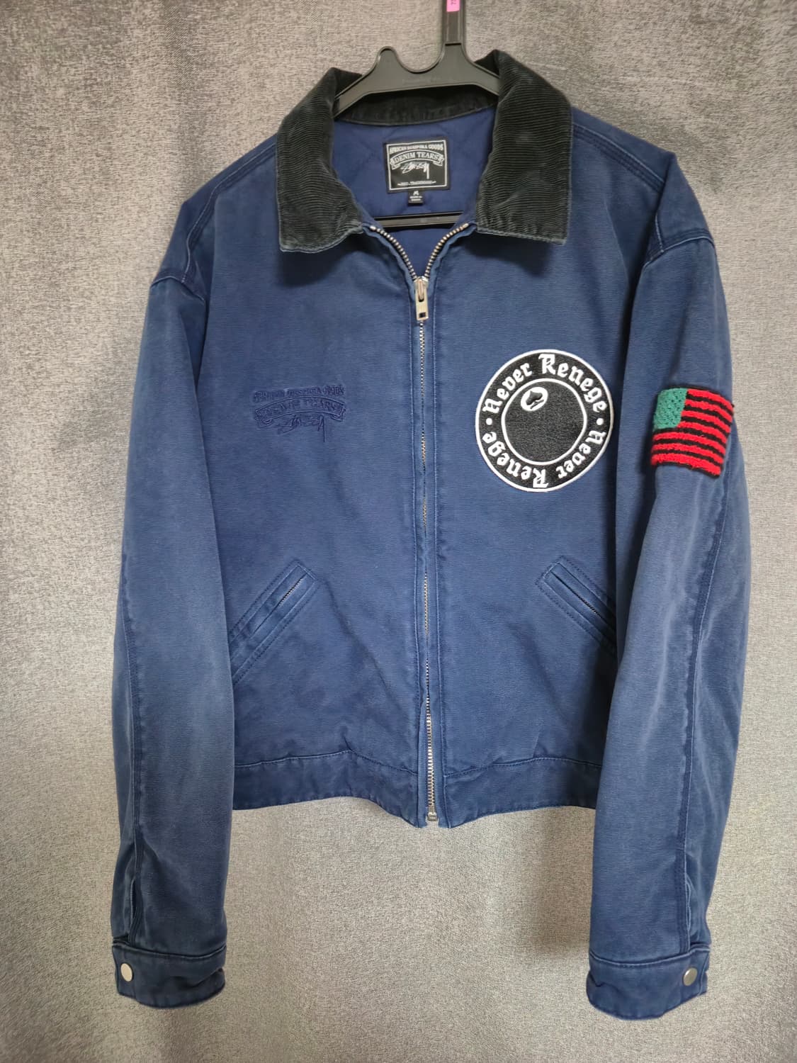 [M]스투시 데님 티어스 캔버스 자켓 블루 상품이미지1