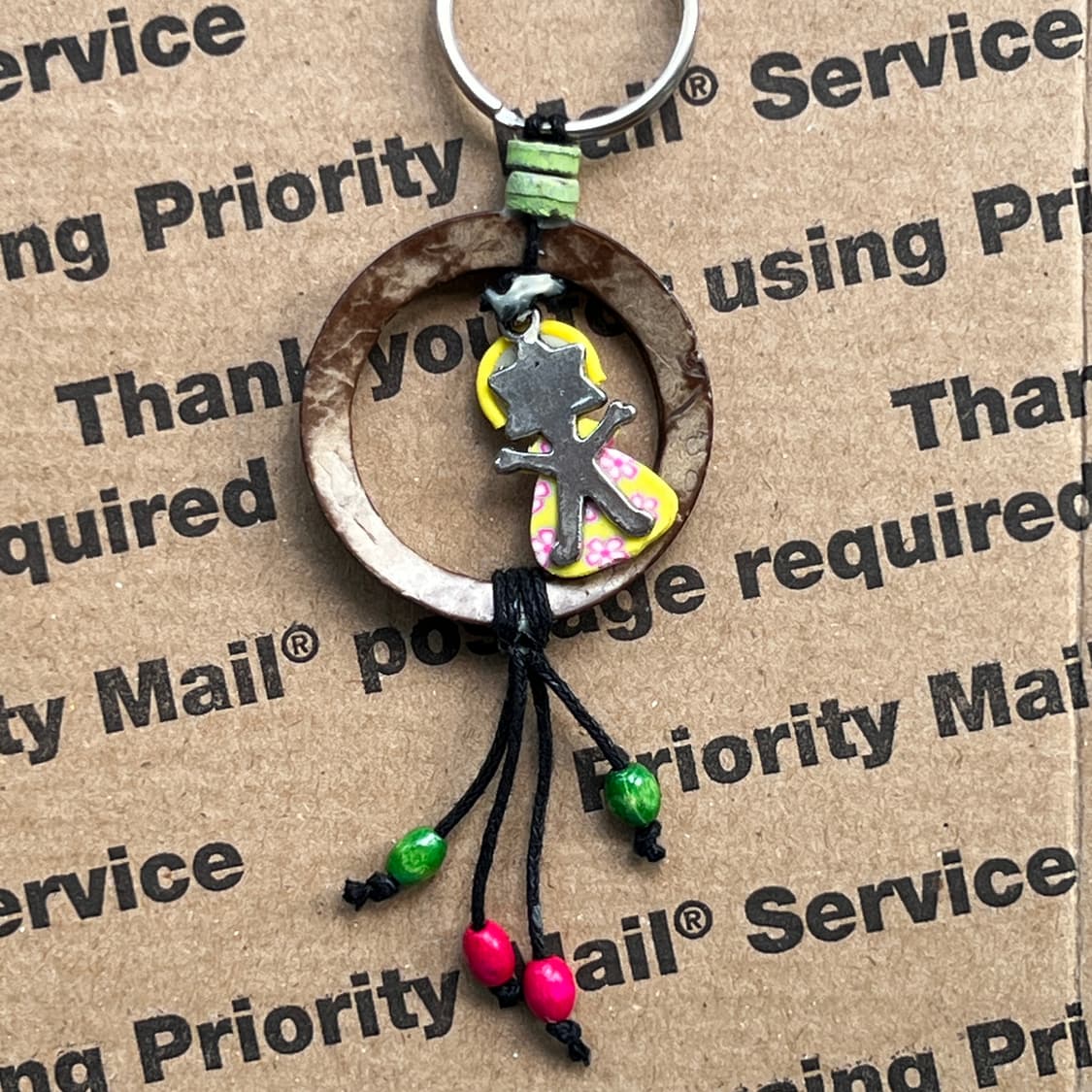 90s vtg Wooden Doll Keyring 상품이미지2