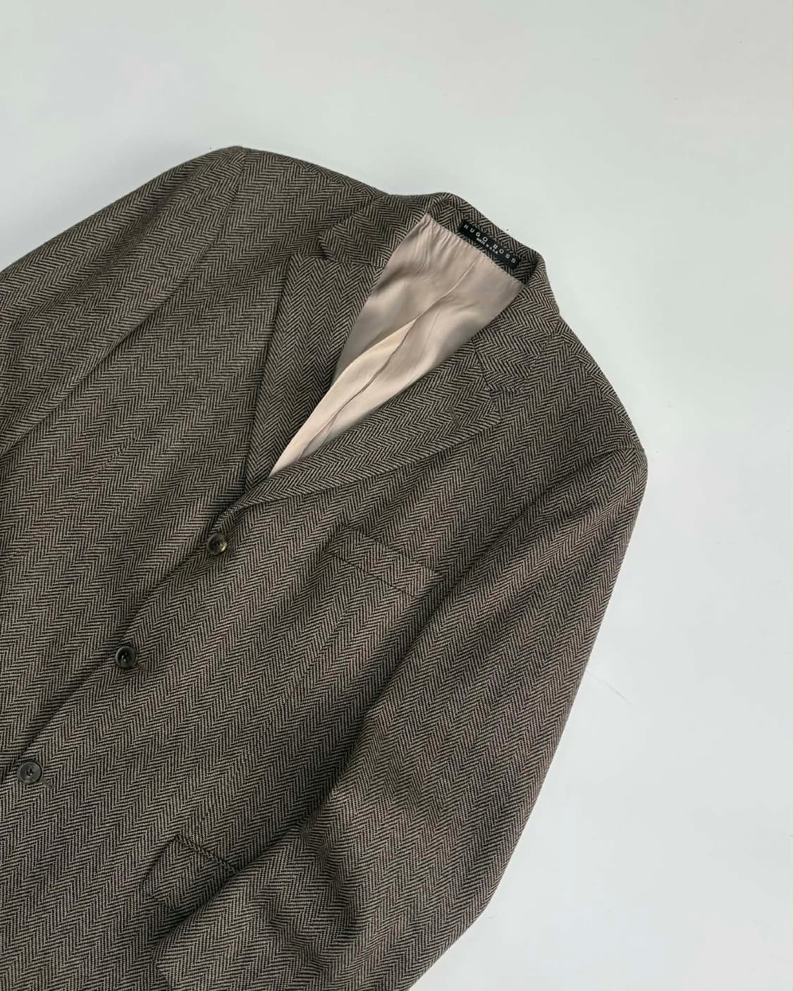 [M] 휴고 보스 90s 미제 헤링본 울 블레이져 자켓 상품이미지7