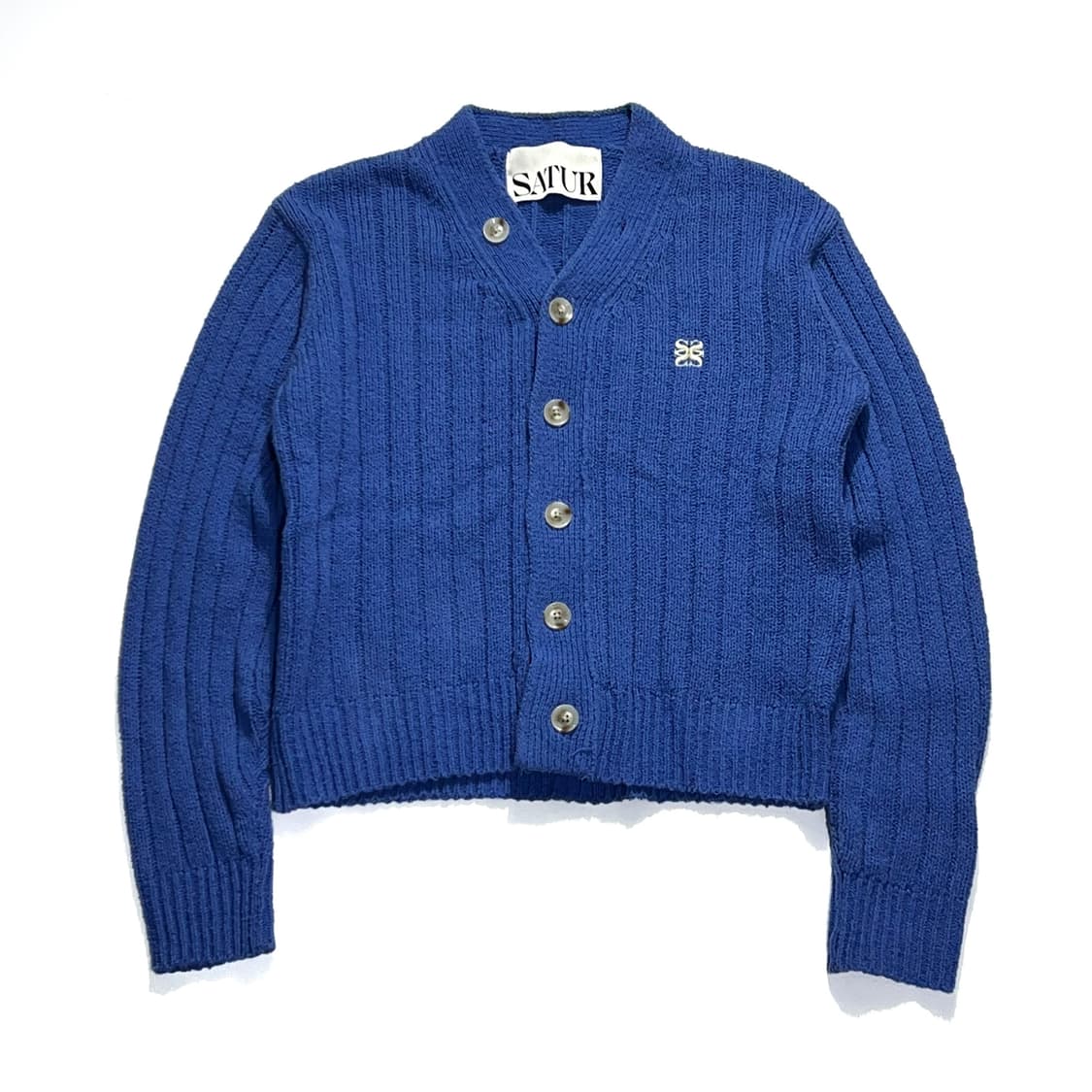 세터 파로 오버사이즈 부클 가디건 블루 상품이미지1