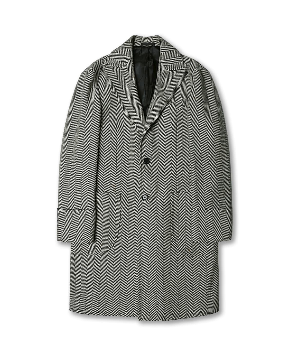 맨온더분 [Man On The Boon] 헤링본 울 체스터필드 코트 상품이미지1