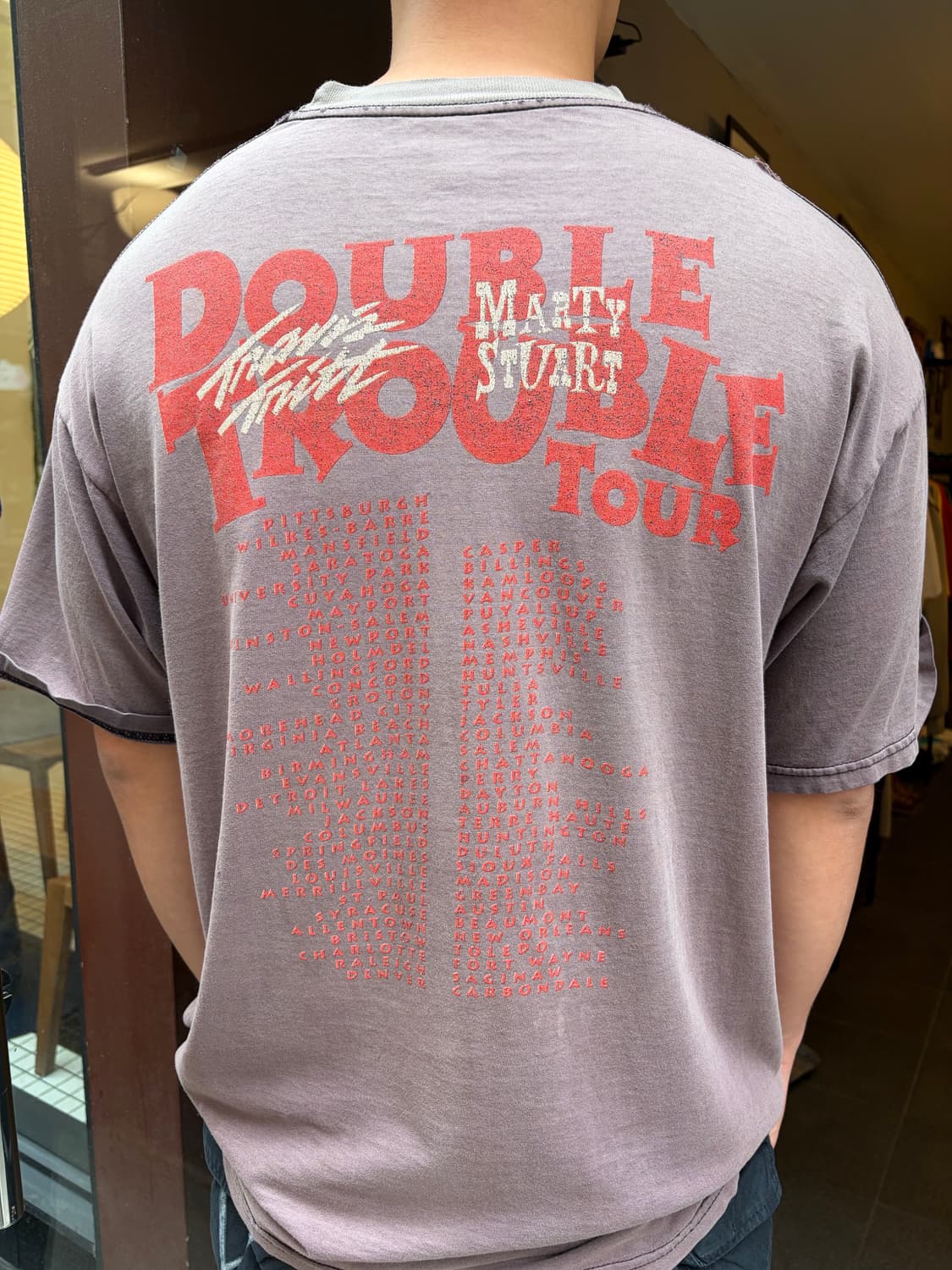 90‘s Double Trouble tour hard faded T-sh 상품이미지9