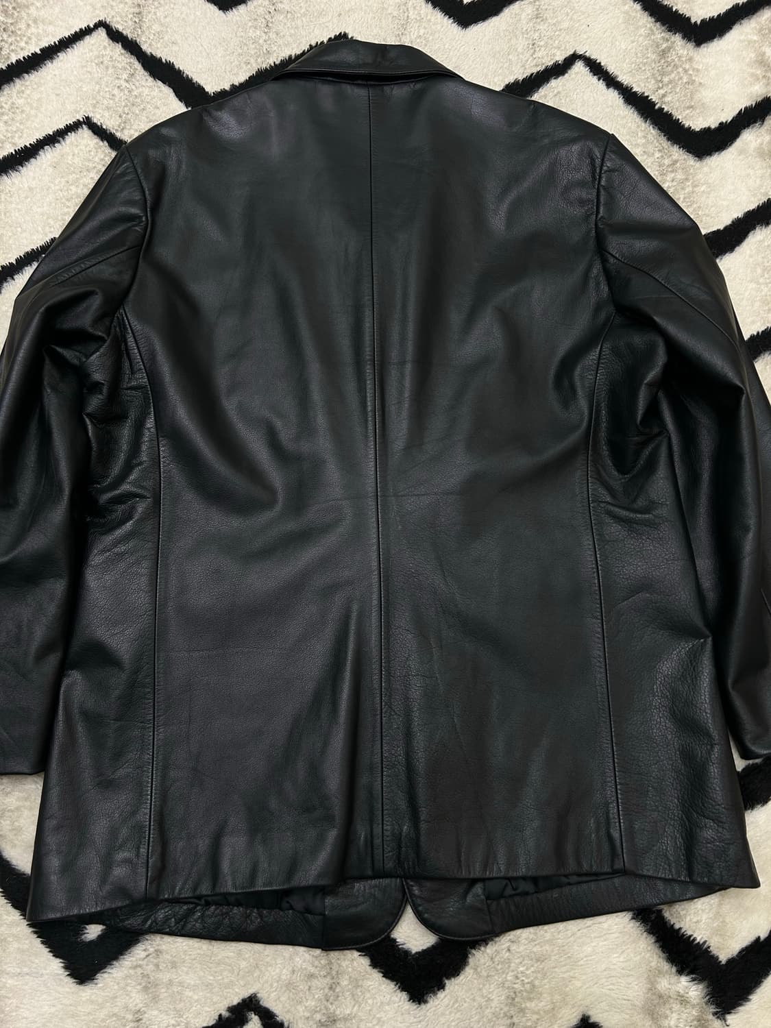 [3XL]빈티지 소가죽 쓰리버튼 블레이저/블랙 상품이미지2