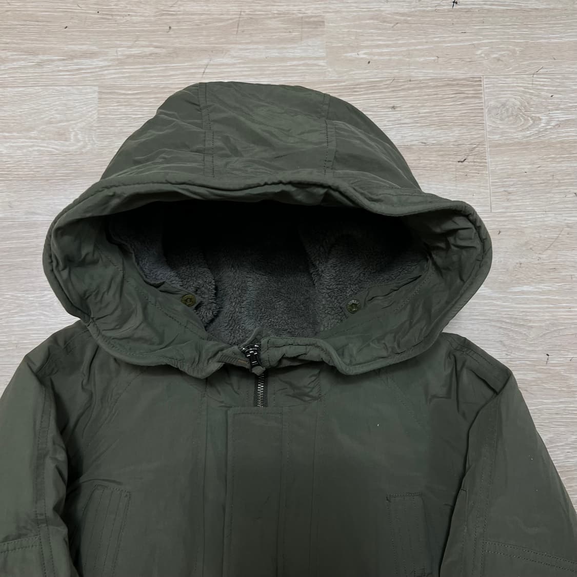 블랙야크 아웃도어 구스다운 후드 야상패딩 점퍼 [카키] XL/105 상품이미지2