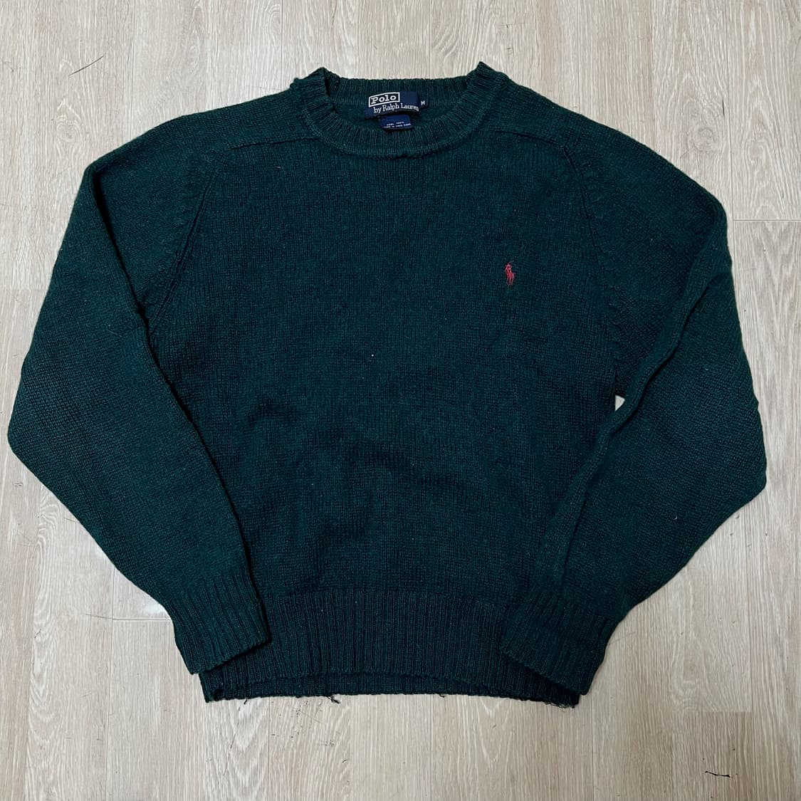 폴로 랄프로렌 다크그린 울 라운드 니트 M/95  상품이미지1
