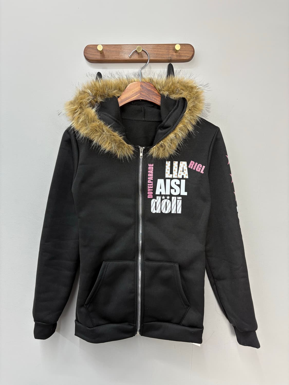 빈티지 y2k 퍼 후드귀 후드집업 A3095 상품이미지2