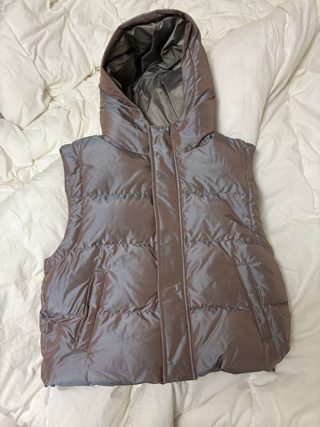 mellow 멜로우 클라우드 숏 패딩 베스트 라이트퍼플 s 상품이미지4